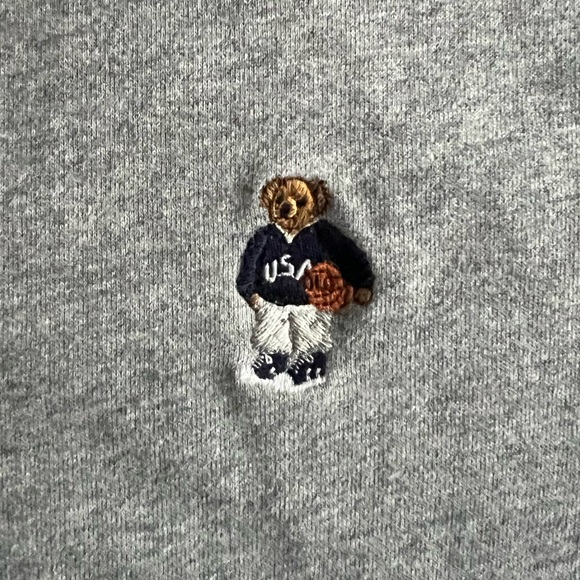Ralph Lauren Polo Bear Gray Zip Up fleece. big and tall size 2XB - Picture 3 of 6